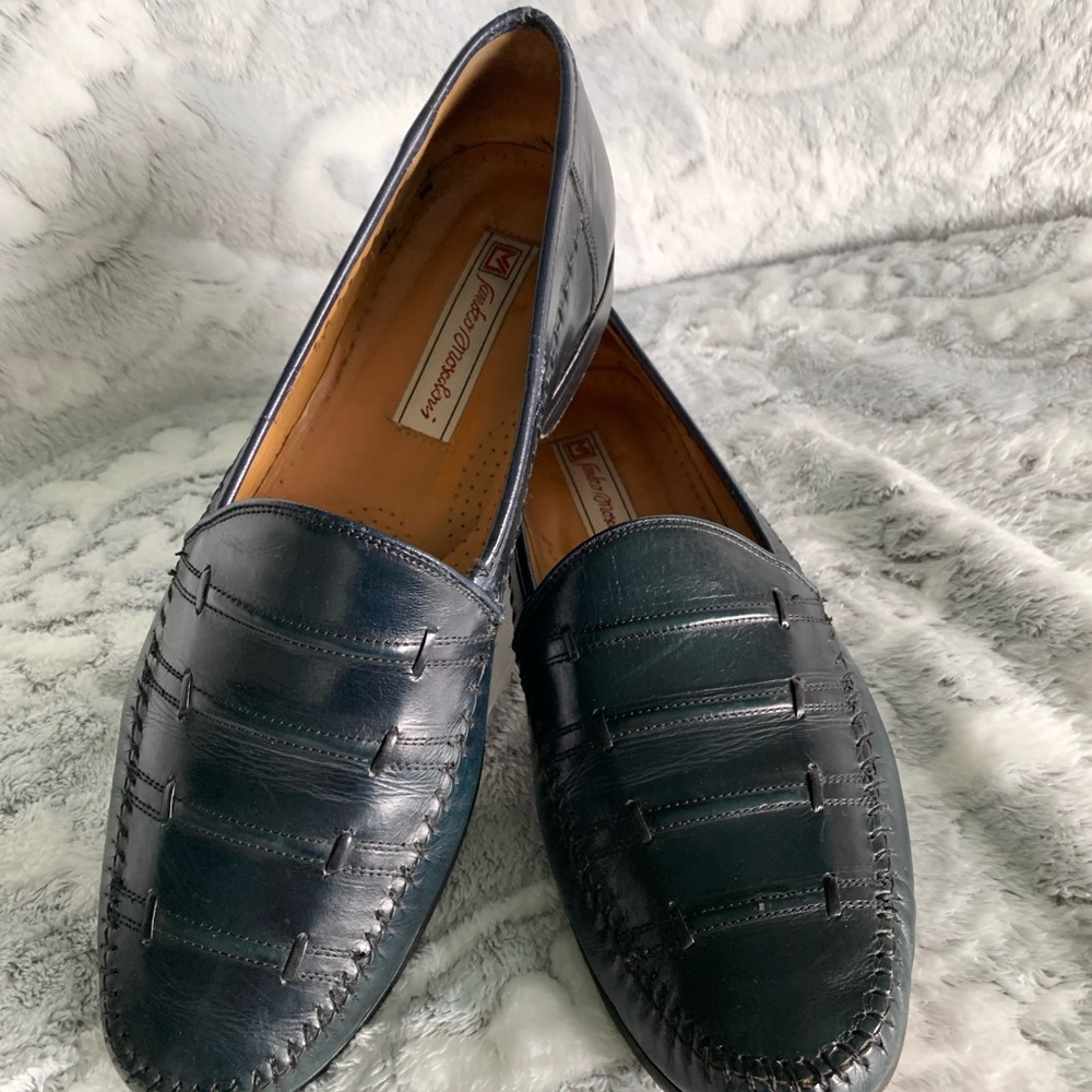 Men's Sandro Moscoloni 10.5 M navy blue  Leather Loafers